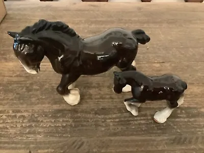 £3.99 • Buy Vintage Coopercraft Shire Horse Pair Mum And Foal
