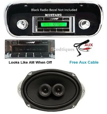 1969-1970 Ford Mustang Radio W/ Dash Speaker AUX Cable Stereo 230 • $272