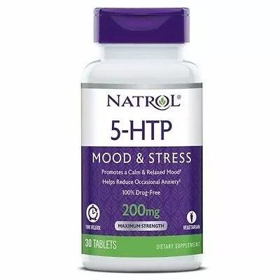 Natrol 5-Htp Maximum Strength Time Release 200 Mg 30 Tabs-03/2024 • $9.99