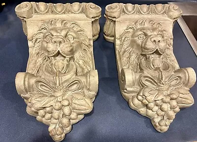 Vintage Lion Head Wall Shelves Corbel Sconce Molded Resin • $67.50