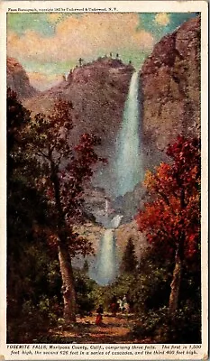 Postcard~Yosemite Falls~Mariposa County Ca~Prudential Life Insurance Advertising • $5.75
