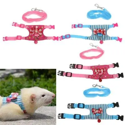 Hamster Rabbit Harness Leash Set For Ferret Guinea Pig Small Pet Chest Strap • £4.48