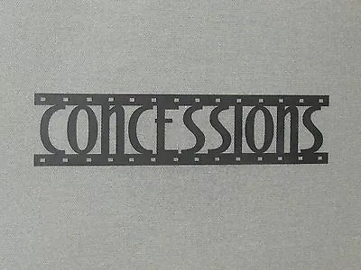 CONCESSIONS Film Strip Wood Wall Words Hanging Sign Art Decor Movie Reel • $29.95