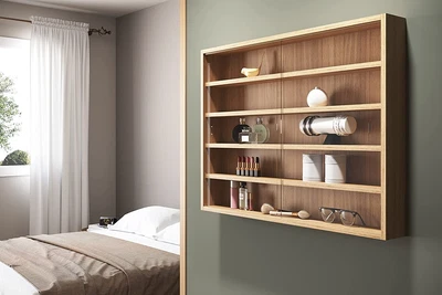£70.99 • Buy Modern Wall Display Cabinet Glass Laminated Models Collections Shelf Beech