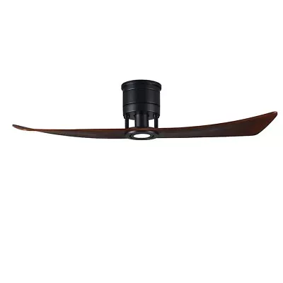 Matthews Fans Lindsay 1 Light LED Ceiling Fan Black/Walnut Blades - LW-BK-WA • $684