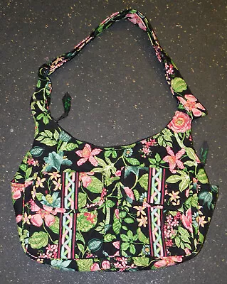 Vera Bradley Libby Purse Bag Tote Botanica Flowers Black Pink Green  • $29.99