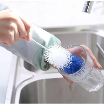 Washing Baby Long Handle Cleaner Bottle Brush Scrubbing Brushes Cleaning Tool • £2.75