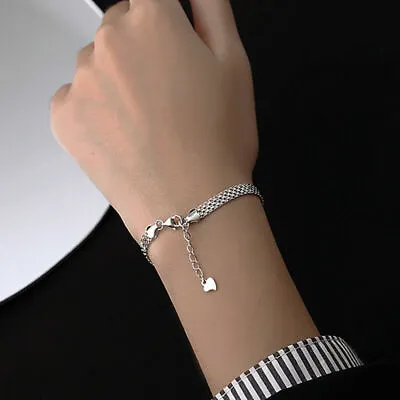 Womens 925 Sterling Silver Braided Chain Bracelet Jewellery Solid Bangle Gift UK • £3.99