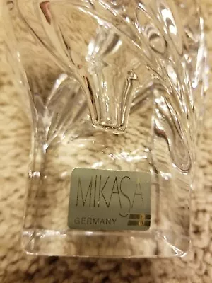 MIKASA GERMANY ART DECO CRYSTAL CANDLE HOLDER MINT CONDITION NEW W BOX RARE • $7.19