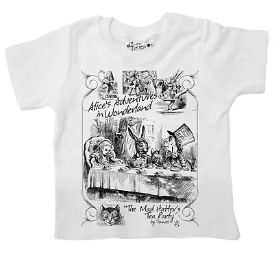 Dirty Fingers Baby T-shirt Alice's Adventures In Wonderland Mad Hatter Tea Party • £10.95