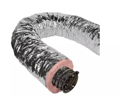 Master Flow Insulated Flexible Duct R8 Silver Jacket Venting Heating Fiberglass • $99.99