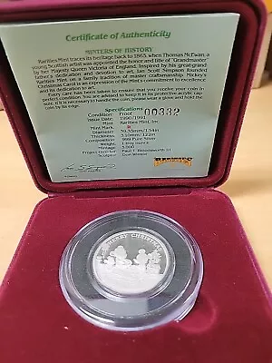 1990 1991  1 Oz .999 Silver Mickey's Holiday Treasures 5th Edition Mickey Mouse • $74.95