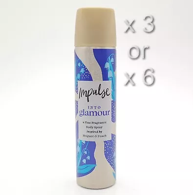 Impulse Into Glamour Body Spray Fragrance 75ml 3 Or 6 Pack • £9.49