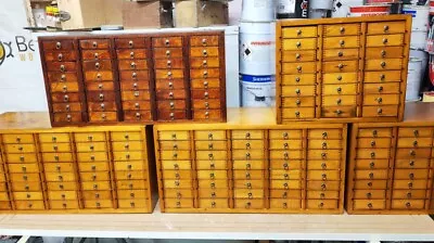 Rare Find Five Vintage Collectors 168 Drawers Cabinets In Excellent Condition • £1500