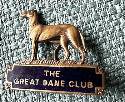 The Great Dane Club Vintage  Dog Badge Rare Black Enamel • $36.09