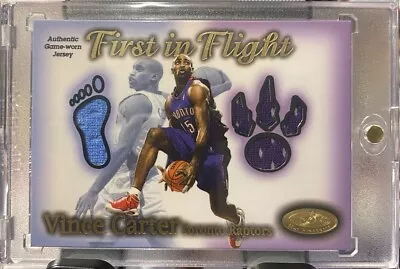 Vince Carter 2000 Fleer First In Flight Game Used Dual Jersey Patch /250 • $500