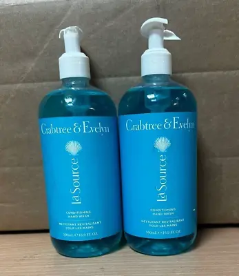 CRABTREE & EVELYN LA SOURCE HAND WASH DUO - 2x 500ml BOTTLE Broken Pump To Clear • £24.99