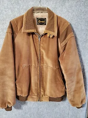 Lakeshire Jacket Mens Sz ? 46 No Tags Brown Suede Harrington Bomber Zip L Sleeve • $46.99