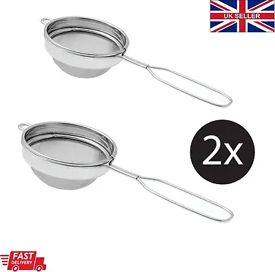 £2.99 • Buy 2 X Strainer Steel Mesh Colander Tong Tea Small Filter Sieve Loose Spill Boil 