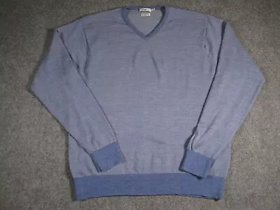 Peter Millar Wool Sweater Mens Extra Large Blue Long Sleeve V Neck 100% Merino • $29.99