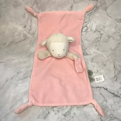 Carters Pink LAMB Sheep LOVEY Plush Security Blanket Pacifier Holder Rattle KK • $17.93