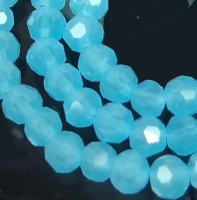 6mm Faceted Seafoam Blue Chalcedony Glass Round Beads 15  • $7.99