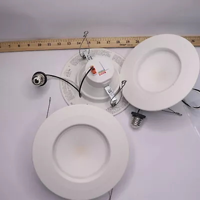 (3-Pk) Integrated LED Retrofit Canless Dimmable Recessed Light Baffle Trim   • $14.98