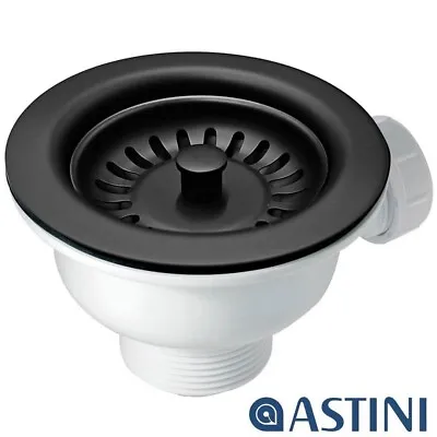 Astini RAK Rangemaster Caple 90mm Black Kitchen Sink Basket Strainer Waste • £19.99