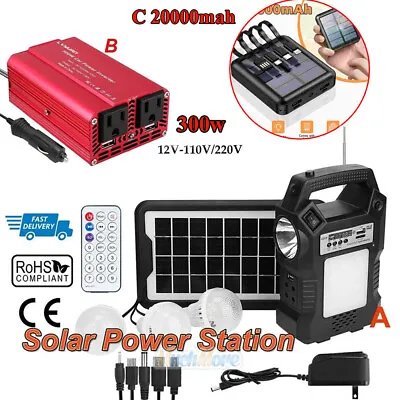 $58.78 • Buy Portable Car Power Bank Solar Panel Generator Kit Battery Charger Pack Station