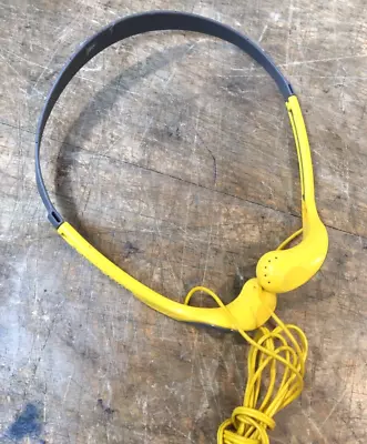 Sony MDR-W14 Walkman Headphones Lightweight Headband Yellow Used Tested • $15