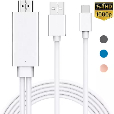 For IPhone 14 12 XR 8 IPad 1080 HDMI Mirroring AV Cable Phone To TV HDTV Adapter • $11.50