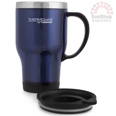 $19.99 • Buy 100% Genuine! THERMOS Double Wall 470ml S/S Insulated Travel Mug Dark Blue! 