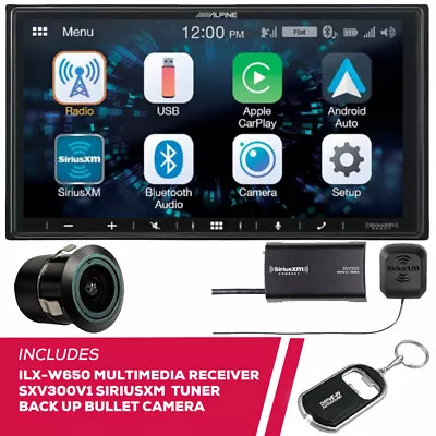 Alpine ILX-W650 7  Multimedia Receiver W/ Back-Up Bullet Camera & SiriusXM Tuner • $309.95