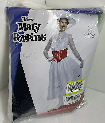 Disney Mary Poppins Womens Costume Dress Hat & Gloves Set Adults Size XL 18/20 • $57.49