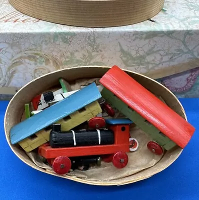 Vintage German Erzgebirge Putz Miniature Train Set With Crossing Guards • $40