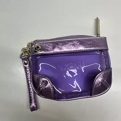Versace Parfums PVC Clear See Thru Wristlet Micro Mini Bag Designer Purple 5.5  • $37.99