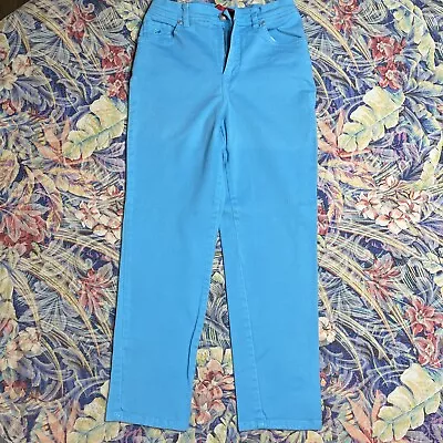 Vintage Gloria Vanderbilt Mom Jeans Petite Women Size 8 Bright Blue Straight Leg • $25.49