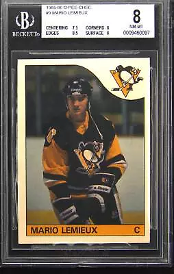 1985-86 O-PEE-CHEE #9 Mario Lemieux Rookie RC BGS 8 • $799