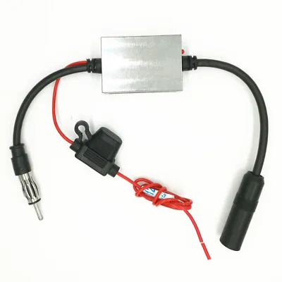 $17 • Buy Signal Amplifier Car Antenna FM AM Radio Anti-interference Antenna Amp Booster 