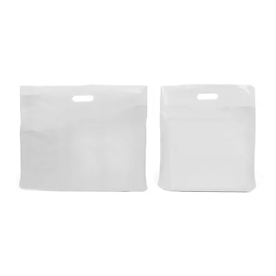 £2.30 • Buy Strong Plain White Patch Handle Carrier Gift Shopping Plastic Bags Retail Shop 