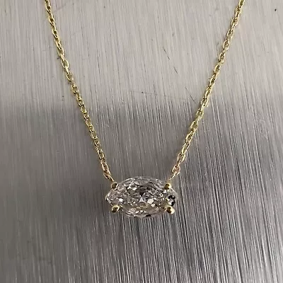 14k Yellow Gold Marquise Diamond Pendant Necklace 0.40ct 18  • $864.08