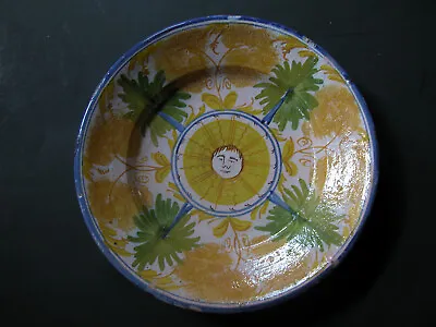 Antique Vintage Delft Art Pottery Spanish POLYCHROME Charger Majolica • $495