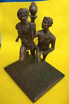 1983 Olympic Game Torch Bearers Runners Sculpture Figurine By Marcel Jovine 10  • $45