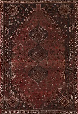 Antique Rug 6x8 Ft.Vegetable Dye Qashqai Oriental Handmade Home Décor Area Rug • $1014.60