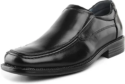 Men Formal Leather Lined Dress Square Toe Slip On Loafer Shoes BLACK • $32.99