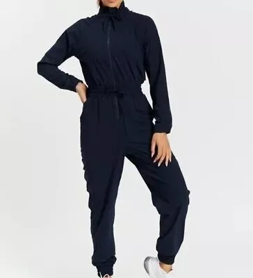 Womens Puma X Goop Performance Jumpsuit Windbreaker Sz Large Sapphire Navy Blue • $109.99