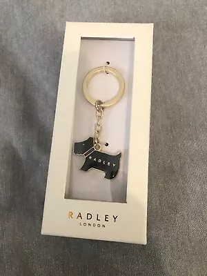 £24.50 • Buy Radley Black & Gold Enamel Dog Key Ring Bag Charm New With Box