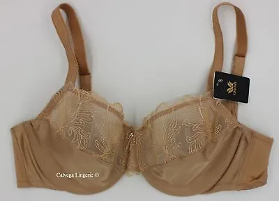 NWT WACOAL 857361  Slim Silhouette  Full Figure Minimizer Lace Bra Beige • $50.99