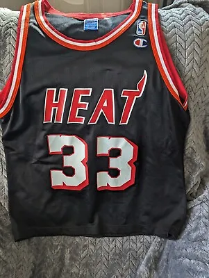 Men’s Champion Alonzo Mourning #33 Miami Heat Jersey Adult Size 44 • $50