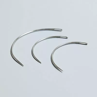 £1.79 • Buy Curved Hand Sewing Needle Pack Of 3 - 2 Different Lengths General Purpose